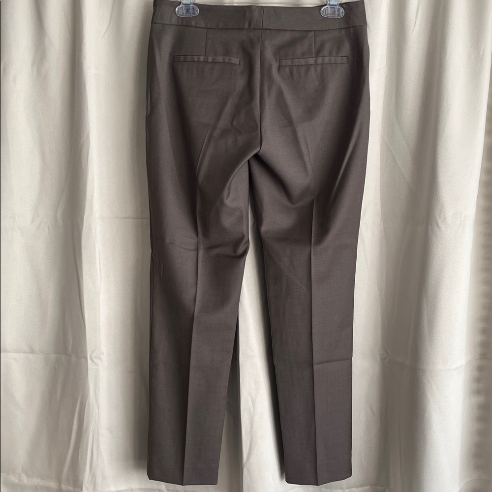 Theory Wool Blend Crop Ankle Pleated Dress Pant Gray Brown Size 2 - Picture 2 of 5